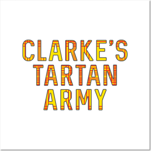 Clarke's Tartan Army, Scottish Lion Rampant Coloured Tartan, Scottish Football Slogan Posters and Art